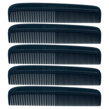  5 Pack Pocket Comb Black Unbreakable round Teeth Course Fine Pocket Beard  Mu