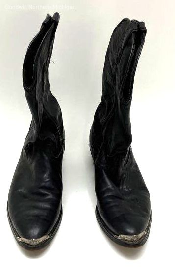 Code West Black Solid Western Cowboy Boots Men NO… - image 1