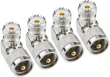 UHF Male PL-259 to UHF Female SO-239 L Shape Right Angle 90 Degree RF Coax Coaxi