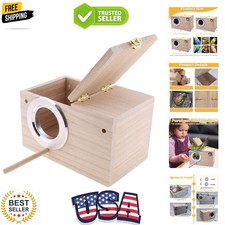 Parakeet Nesting Box Bird House for Cage Wood Mating Box Bird Breeding Box fo...