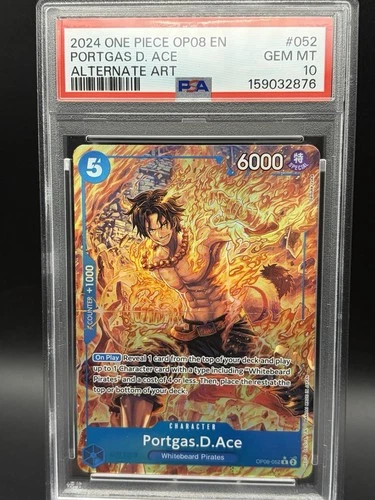 2024 One Piece OP08-052 Portgas.D.Ace Alternative Art PSA 10