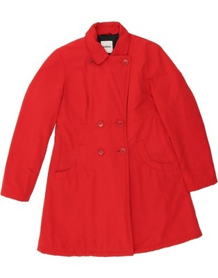 ASPESI Damen zweireihiger Mantel UK 14 Large rot Baumwolle DU07