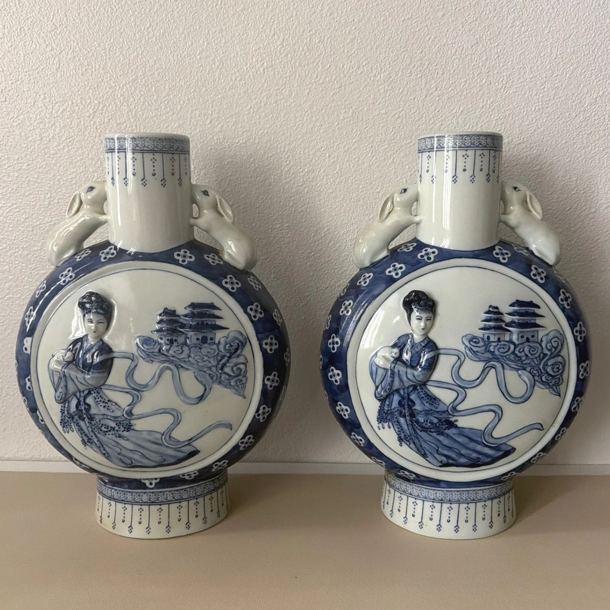 陶瓷蓝色复古原创中国风花瓶| eBay