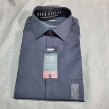 Men's Van Heusen flex shirt regular fit Charcoal gray sz. 16.5 34/35 Large NWT