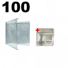 100 STANDARD Clear Smart Tray Double CD Jewel Case  100 OPP Bags
