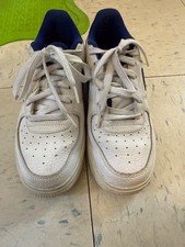 Size 5.5 GS - Nike Air Force 1 Low White Deep Royal Blue - CT3839-101