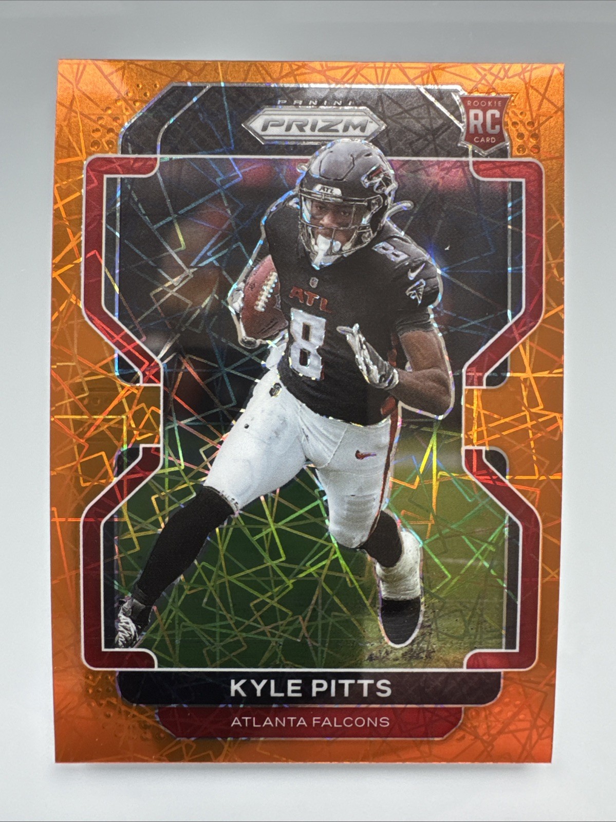 Kyle Pitts 2021 Panini Prizm Orange Lazer Prizm Rookie RC #341 ATLANTA FALCONS
