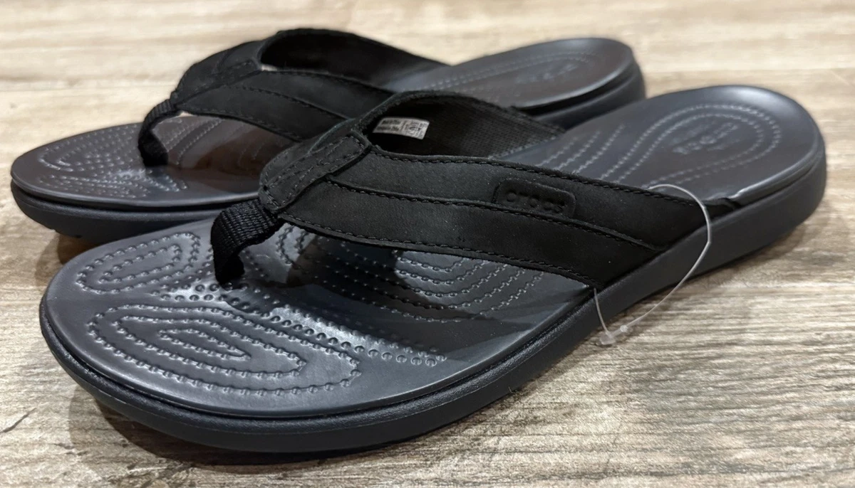 Crocs Men’s Size 13 Comfort Santa Cruz Thong Sandals 205612 Black STORE MODEL Crocs Santa Cruz Sandals for Men for sale | eBay main image 2
