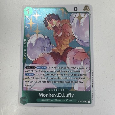 X1 One Piece Card Game Monkey.D.Luffy OP16-034 Rare USA English (have 4 in hand)