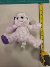 Z Plush Bear Purple White Spotted Foot Ears Stuffed Animal Toy 10 Inch