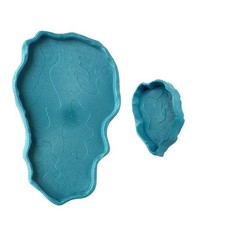 Reptile Food Water Bowl Set 2 PCS Large Small Plastic Plates for Feeder