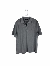 Hart Schaffner  Marx Shirt Mens L  Polo Cotton Short Sleeve Gray