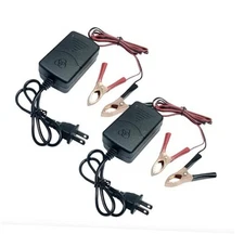 2Pc 12V Battery Charger and Maintainer with Short Circuit Protection and Smart 