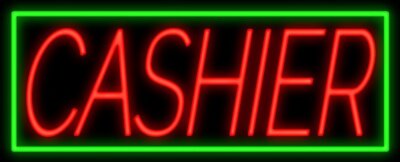 Cashier Open Order Here Restaurant Food 20''x10'' Neon Light Lamp Sign Wall Decor