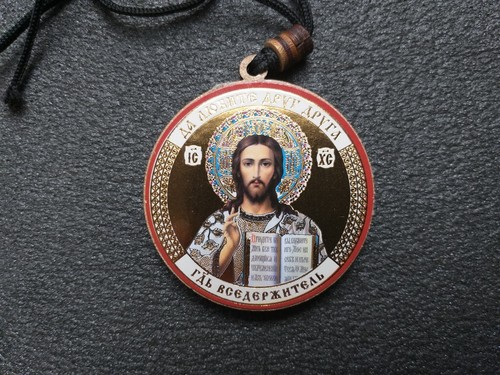 Wood Orthodox Icon on Cord for Car Room Theotokos ICXC Jesus Christ Pantocrator - Picture 13 of 21