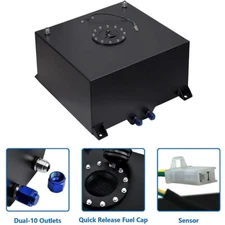 Aluminum Fuel Cell 15 gallon gas Tank&cap&level Sender+steel Fuel Line Kit black