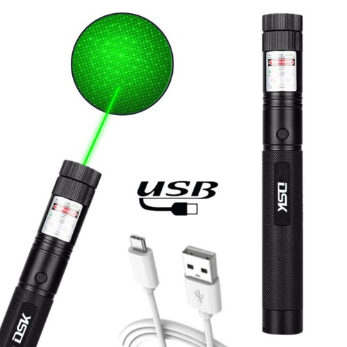 Pluma puntero láser verde recargable USB 990 millas 532NM haz de luz visible 1 mw - Imagen 10 de 21