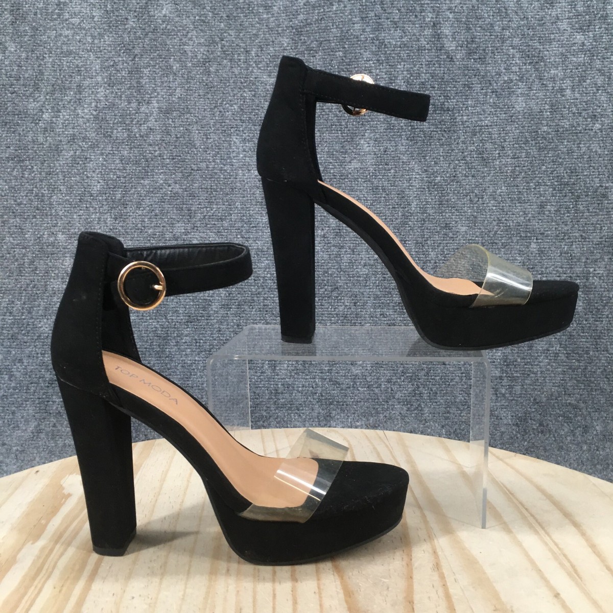 Moda Tacones Femeninos Sandalias De Tacón Con Correa En El Tobillo