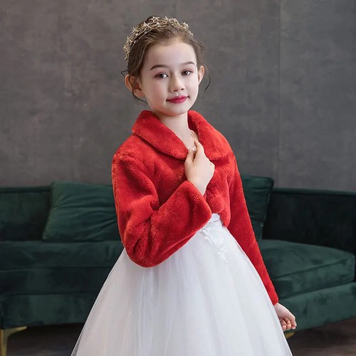 Plush Princess White Faux Fur Coat Shoulder Cape Dress Shawl Wraps Stole Warm - Picture 2 of 28