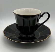 Mikasa Midnight Gold Footed Cup & Saucer Japa...