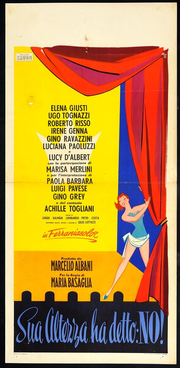 Locandina originale film Sua Altezza ha detto: no! (1954) - Regia di Maria Basaglia