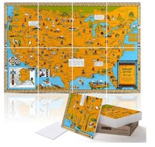NIB PINWELIFE Wall USA Map Indians of the U.S.A décalcomanie bureau acoustique 8 panneaux !