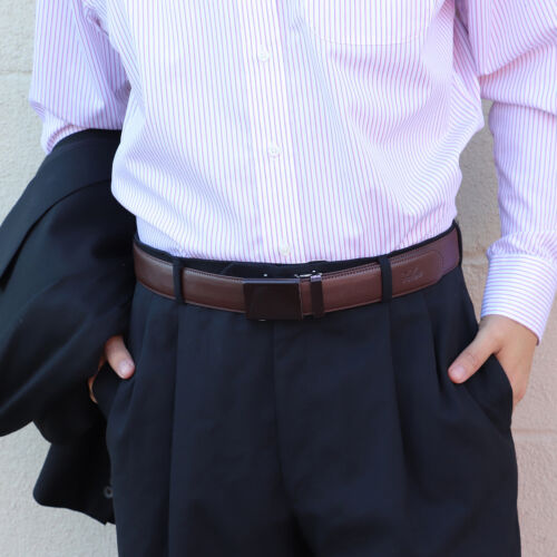 Falari Men Unisex Classic Ratchet Dress Belt Genuine Leather Casual Golf Belt - Picture 18 of 83
