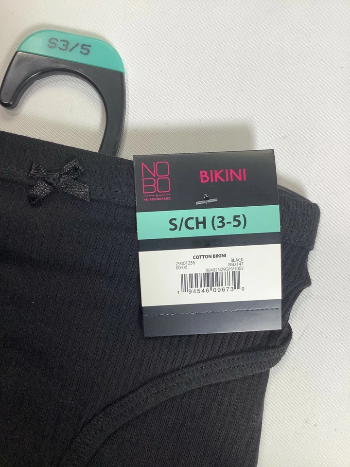 Braguitas de bikini de algodón negro para mujer No Boundaries ¡NUEVAS! TNM Foto 3 de 3