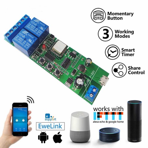 EWelink WiFi Relay Inching Self-Locking Interlock Switch Module Remote On/Off c - Picture 6 of 9