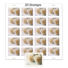 3 Sheets 60 FOREVER STAMPS White Rose Wedding