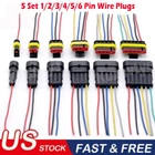 25Set 1-6 Pin Electrical Wire Connector Socket Quick Disconnect Waterproof Plug
