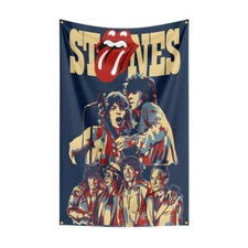 The Rolling Stones Rock Band Flag Tapestry Hanging Wall Art Banner Decor 3x5Ft