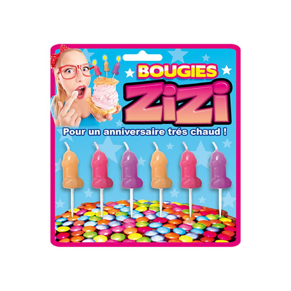6 candele pisello colorate per compleanno sexy divertente gadget per adulti