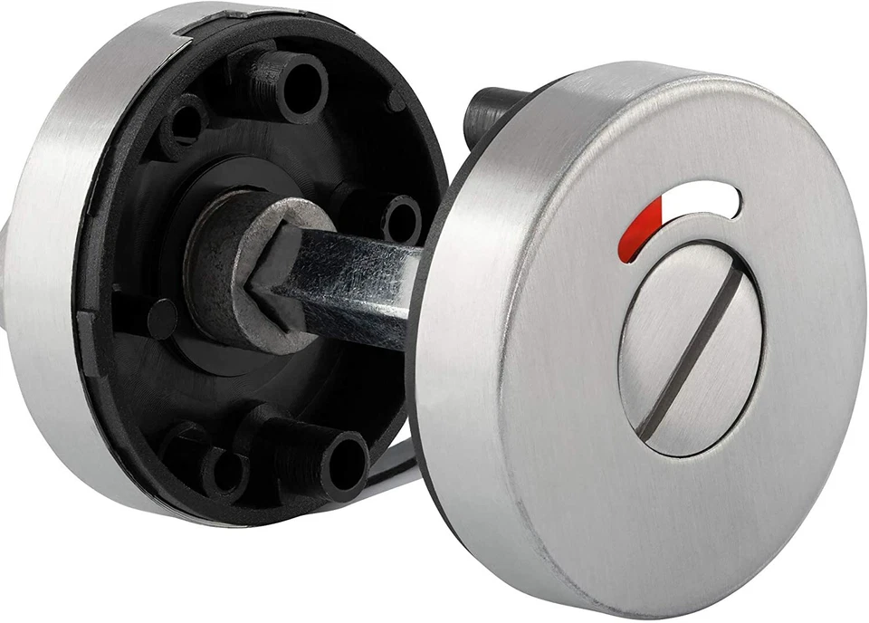 Edelstahl Türrosette rund WC Abdeckung WC-Rosette Blende WC-Verriegelung silber - Bild 3 von 4