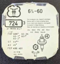 FHF 60 BALANCE STAFF watch part 724 "1" each Fontainemelon