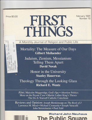FIRST THINGS. Monthly Journal Of Religion & Public Life. Feb. 1991 | eBay