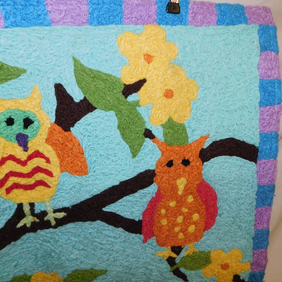 Nueva alfombra de acento Jellybean Owls interior exterior habitación de niños colorida 22"x34" Foto 4 de 4