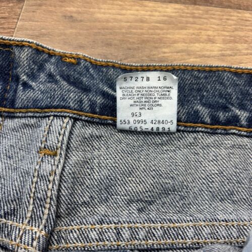 Vintage Levis 505 Jeans Herren 40x32 Regular Fit Straight Leg Made in USA NOS SPOT - Bild 14 von 18
