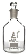 Eisco 250ml Reagent Bottle, Narrow Mouth Hexagonal Stopper - Borosilicate Glass
