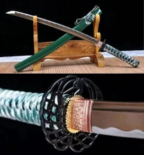 Battle Japanese Samurai Katana Sword Sharp 1095 Carbon Steel Blade Wakizashi