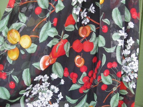 NWT Geiger Collections Austria Pleated Cotton Novelty Fruit Print Midi Skirt 38 - Picture 9 of 17