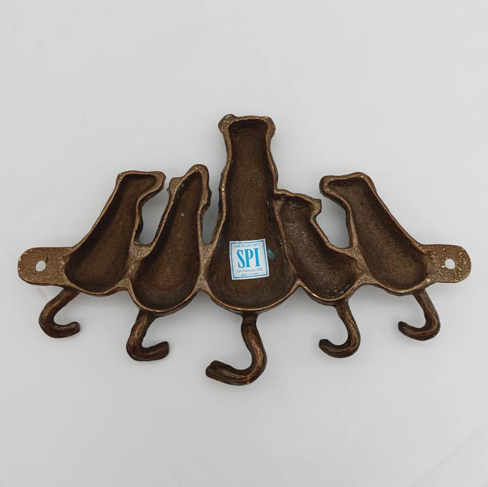 Dog Tail Key Hook Hanger Holder Metal SPI San Pacific Int'l 5 Hooks 7.5" Long - Image 3 of 4
