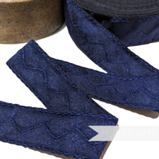 40mm Brocade Style Vine Design Embroidered Ribbon Trim for Millinery - 1m