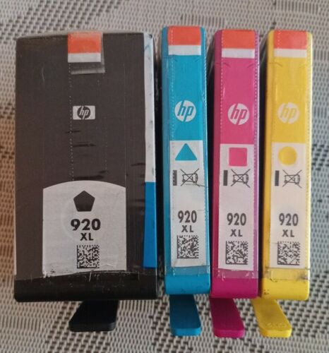 HP 920XL High Yield Black Cyan Magenta Yellow, Genuine 4 Ink Cartridges HP920XL - Picture 1 of 7