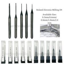 5Size Dental DLC Bur CAD CAM Roland Zirconia Milling Uncoated Burs D4 0.5/6/8