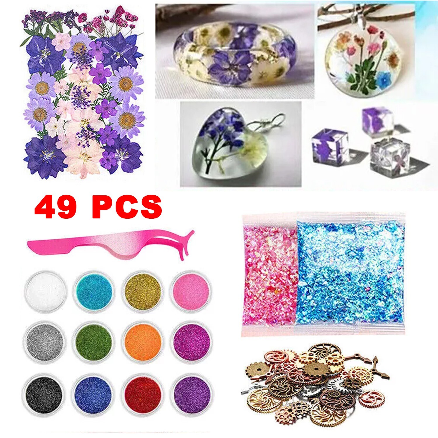 Dried Flowers Mix For Resin Jewellery Flowers Making DIY Craft Dried Flowers Box-image
