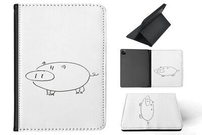 CASE COVER FOR APPLE IPAD|CUTE PIG DRAWING SKETCH ART