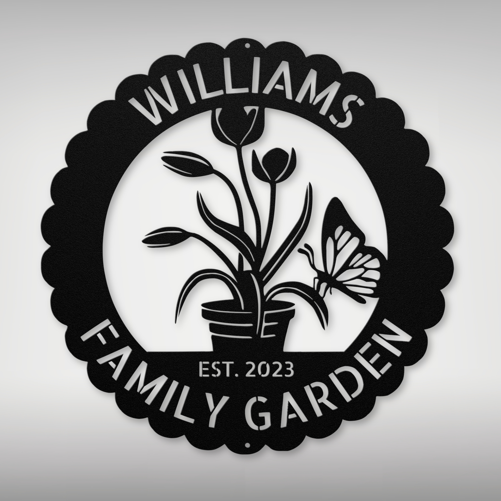 Personalized Garden Flower Metal Sign Custom Outdoor Decor Home Office Gift Idea
