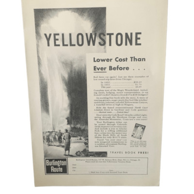 Vintage 1934 Burlington Route Lower Cost Than Ever Ad Advertisement