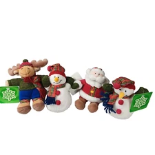 Commonwealth Christmas Plush Toy Santa Snowman Moose Vintage 2004 Festive Gifts